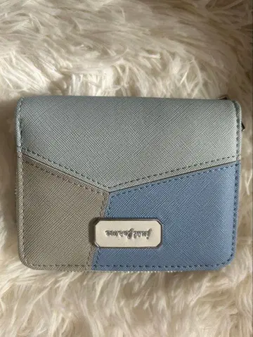 이단 접이식 지갑 파랑과 그레이