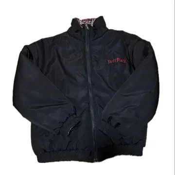 리버서블 아우터 블랙 x 레드 체크 남녀 공용