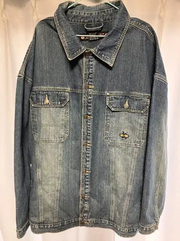 Knockout 데님 자켓 구제 의류 오버 사이즈