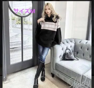 Rady 레이디 M 후드 니트 판초 블랙 아우터