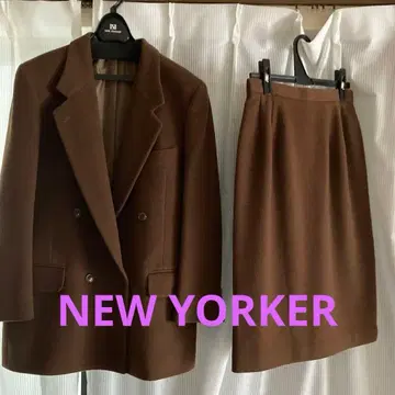 일본제 NEWYORKER 브라운 정장 세트 더블 브레스트