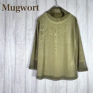 Mugwort 메쉬 소재 하이넥 셔츠 메쉬 안감 비침