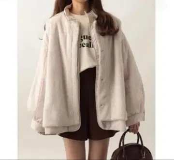 Heather 퍼 베스트 부착 에어 서멀 블루종