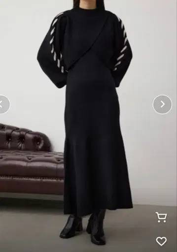 AZUL BY MOUSSY 레이스업 슬리브 레이어드 니트 원피스