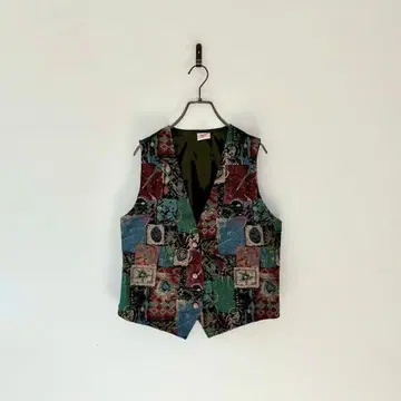 미국제 빈티지 올 패턴 베스트 고블랑 아트 화려하고 개성 있는 멋진 L