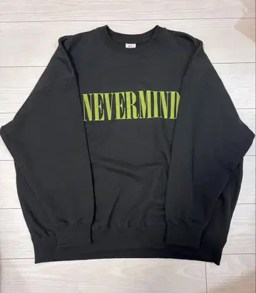 NEVERMIND 프린트 맨투맨 블랙 L 사이즈