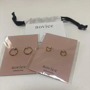 novice 스테인리스 스틸 골드 후프 귀걸이