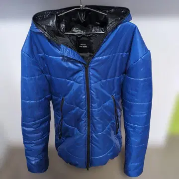 [ TETE HOME ] 후드 부착 광택 블루 자켓 y2k