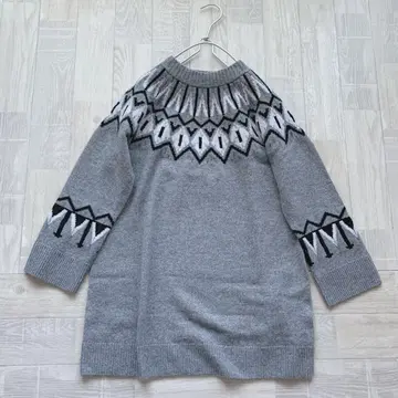 새상품급 더마 컬렉션 노르딕 무늬 울 스웨터 M