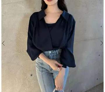 anuans 캐미 레이어드 카슈쿨 블라우스