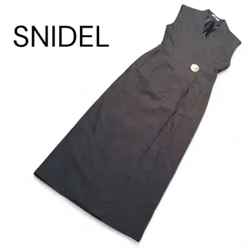SNIDEL 스나이델 슬리브리스 롱베스트 블랙