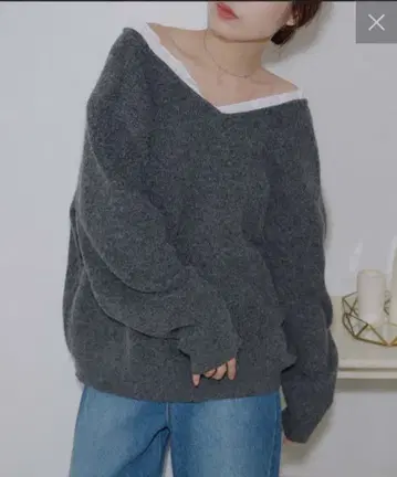 디스코트 umm. 레이스 사용 2way 풀오버 니트