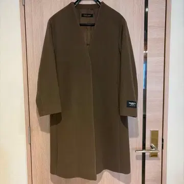 [ 새상품급 ] 노카라 울 코트 캐시미어 혼방 모카 브라운