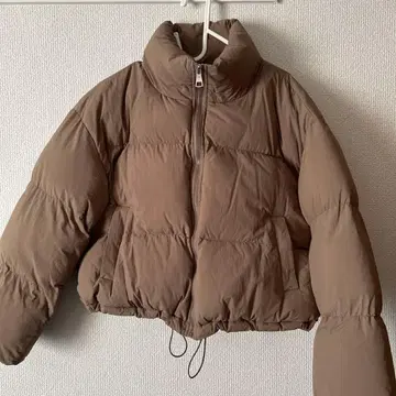 브라운 숏 다운 자켓