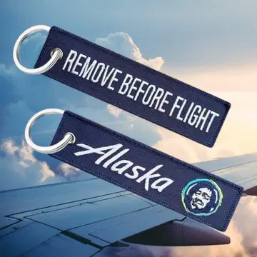 [ 초레어 새상품 익명 배송 ] 알래스카 항공 플라이트 택 자수