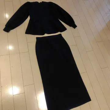 다크 블루 셋업 스커트