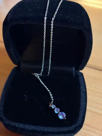 실버 SV925 보라색 스톤 목걸이 !선착순!