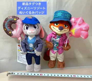 닉 주디 주토피아 디즈니 리조트 인형 배지 2체 세트