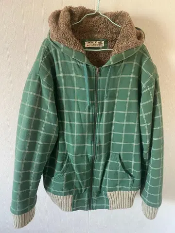 VACHE 체크 무늬 플리스 자켓 L 사이즈