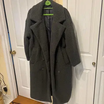 coca 오버 사이즈 보아 더블 브레스트 코트