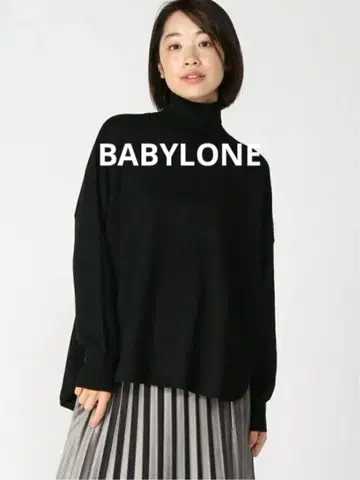 BABYLONE 돌먼 슬리브 터틀넥 블랙 바빌론