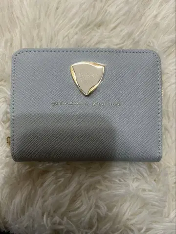 그레이 이단 접이식 지갑 합성 피혁