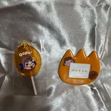 후지야 하트캔디 키링 이름표 배지 세트