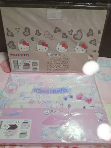 산리오 캐릭터즈 키티 뚜껑 포함 수납 박스