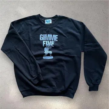 새상품 [ Gimme Five ] 프린트 맨투맨 Black M