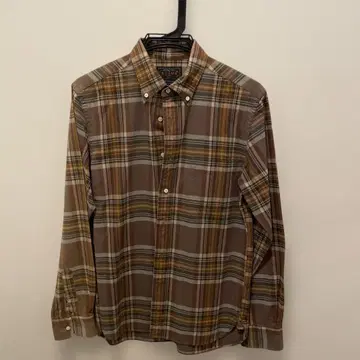 BEAMS PLUS 체크 버튼다운 셔츠 브라운