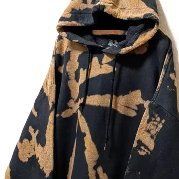 프룻 오브 더 룸 블리치 올 패턴 후드 맨투맨 타이다이 L 구제 의류