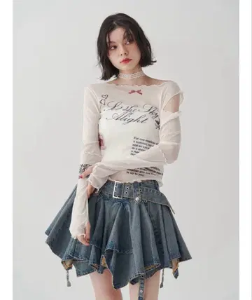 jouetie 아지메헴 데님 미니 스커트