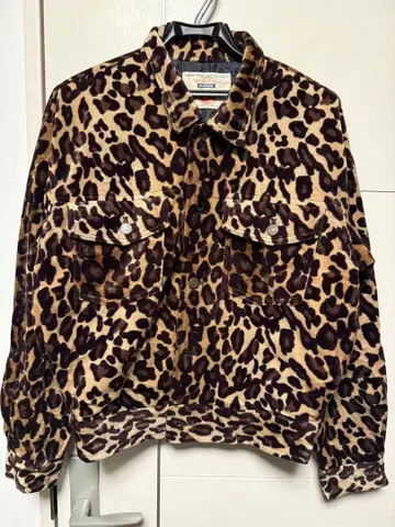 레오파드 무늬 트래커 자켓 짧은 기장 y2k