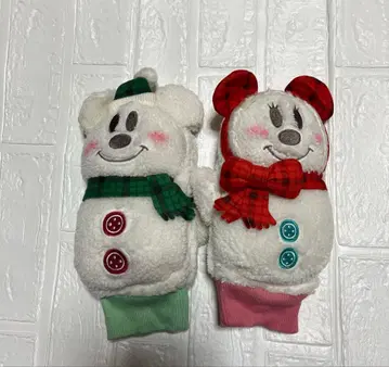 디즈니 리조트 미키 미니 눈사람 장갑 미튼 크리스마스