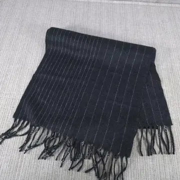 컨디션 최상 dunhill 캐시미어 머플러 스트라이프 블랙 블랙