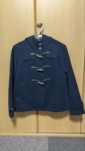 네이비 더플 코트 후드 부착