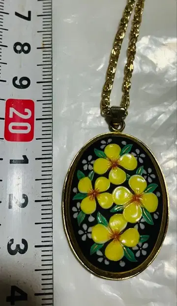 레어 토시카네 목걸이 옐로우 컬러 꽃 슌켄 토시카네