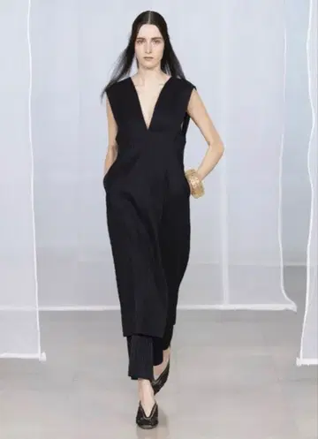 마메 리본 스트라이프 오버롤 스커트