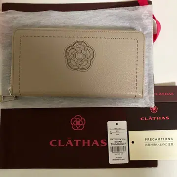 CLATHAS 베이지 가죽 장지갑
