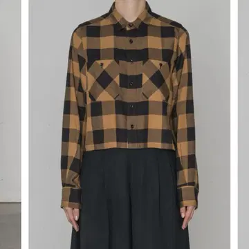 새상품 HYKE 하이크 RAYON PLAID SHIRT 브라운