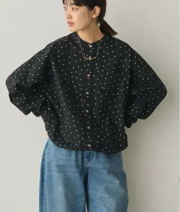 [ Sans Souci 34+ ] 도트 브로드 셔츠