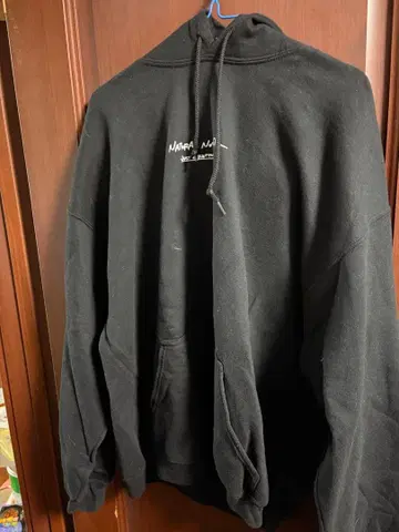 NATURAL NUMBER 블랙 그래픽 후드티 후드 부착