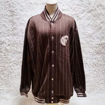 FUBU 후부 바시티 자켓 스트라이프 오버 사이즈 브라운 XXL