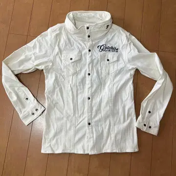Gotcha 서프스타일 후드 수납 긴팔 셔츠 화이트 L