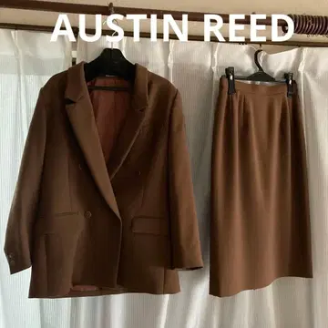 일본제 AUSTIN REED 브라운 더블 브레스트 자켓과 스커트 세트