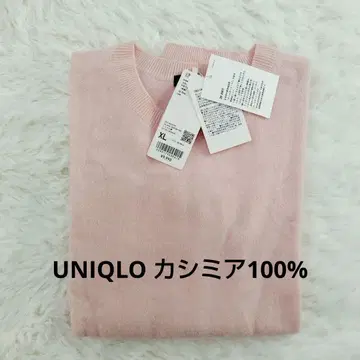 [ 새상품급 ] UNIQLO 크루넥 스웨터 핑크 XL 캐시미어 100%
