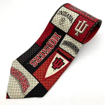새상품 넥타이 인디애나 대학 HOOSIERS 로고 구제 의류 올 패턴