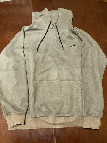 브라운 후드 부착 맨투맨