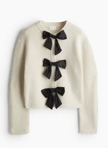 H&M 리본 디테일 가디건