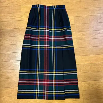 Yorkland 울 체크 랩 스커트 디자인 11 AR